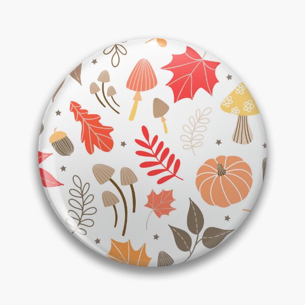 Item preview, Autumn Seasonal Pumpkin Leaves Acorn Mushroom pattern designed and sold by Nicola-Rowe.