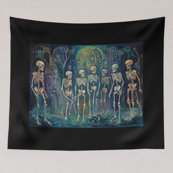 Item preview,  Day of the Dead expressionist art painting designed and sold by Vintage Designs +.