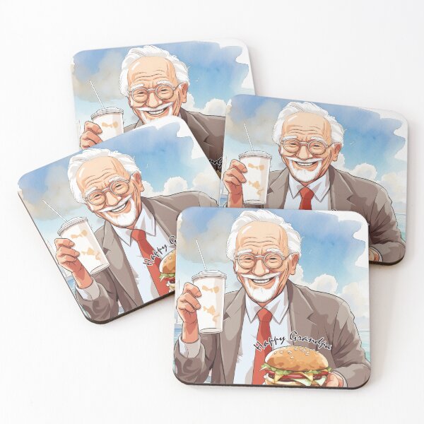 Item preview, Happy Grandpa enjoying burger designed and sold by Ryslissa.