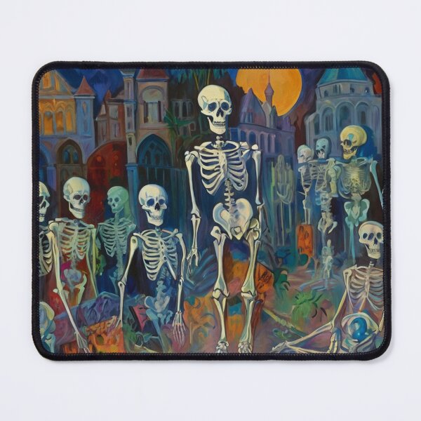 Item preview, Court of Skeletons Day of the Dead expressionist art painting designed and sold by Vintage Designs +.