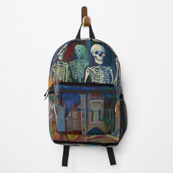 Item preview, Court of Skeletons Day of the Dead expressionist art painting designed and sold by Vintage Designs +.
