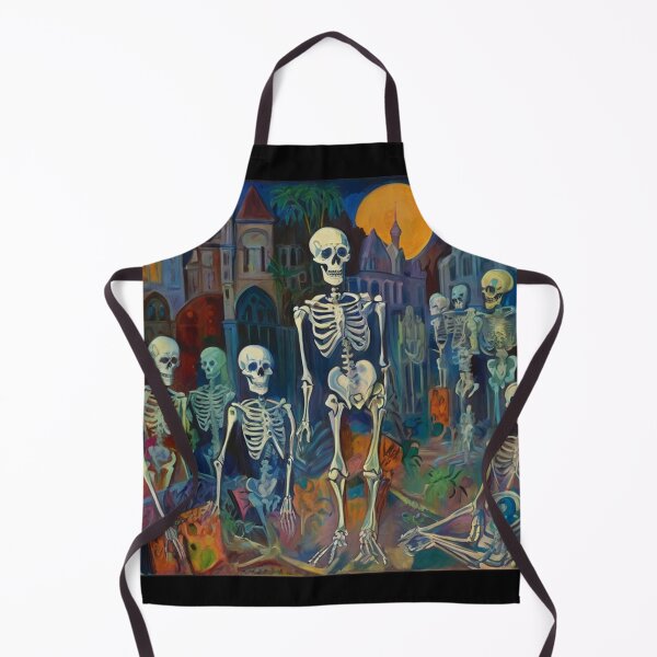 Item preview, Court of Skeletons Day of the Dead expressionist art painting designed and sold by Vintage Designs +.