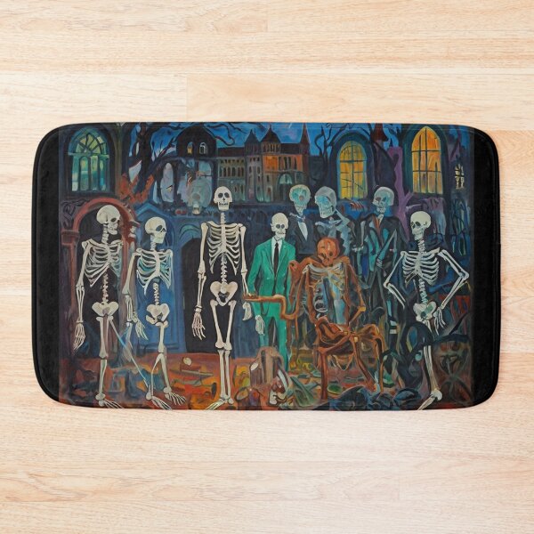 Item preview, Court of Skeletons Day of the Dead expressionist art painting designed and sold by Vintage Designs +.