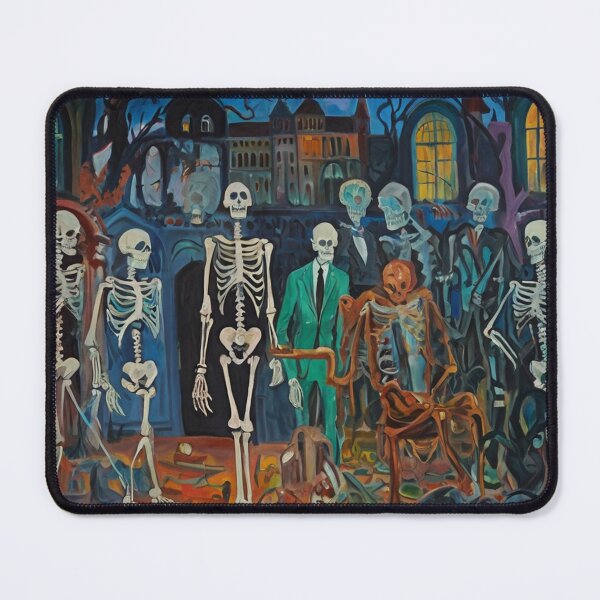 Item preview, Court of Skeletons Day of the Dead expressionist art painting designed and sold by Vintage Designs +.