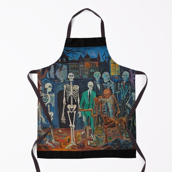 Item preview, Court of Skeletons Day of the Dead expressionist art painting designed and sold by Vintage Designs +.