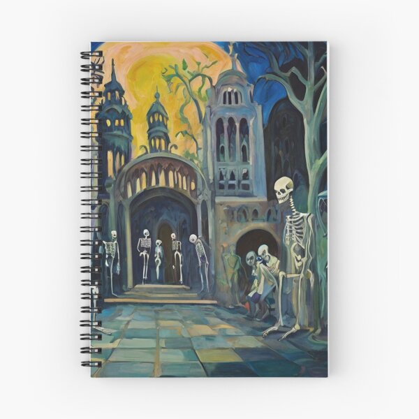 Item preview, Court of Skeletons Day of the Dead expressionist art painting designed and sold by Vintage Designs +.