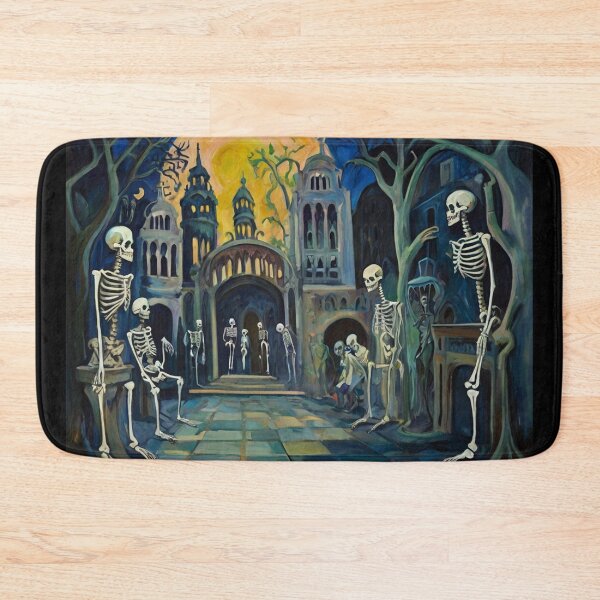 Item preview, Court of Skeletons Day of the Dead expressionist art painting designed and sold by Vintage Designs +.