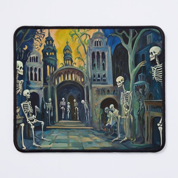 Item preview, Court of Skeletons Day of the Dead expressionist art painting designed and sold by Vintage Designs +.