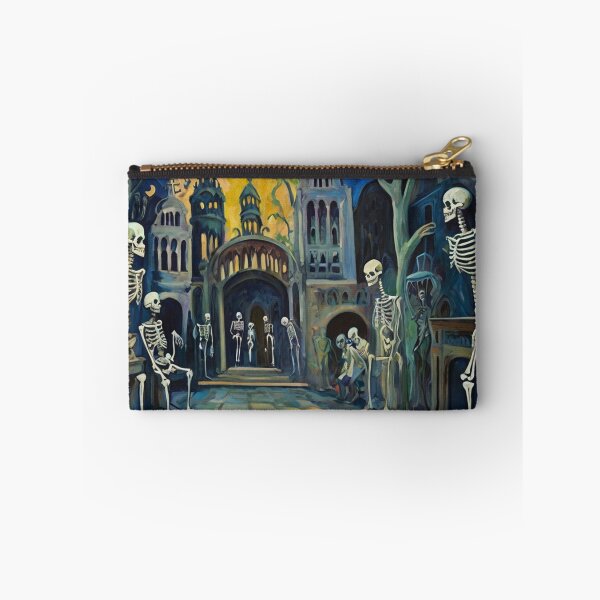 Item preview, Court of Skeletons Day of the Dead expressionist art painting designed and sold by Vintage Designs +.