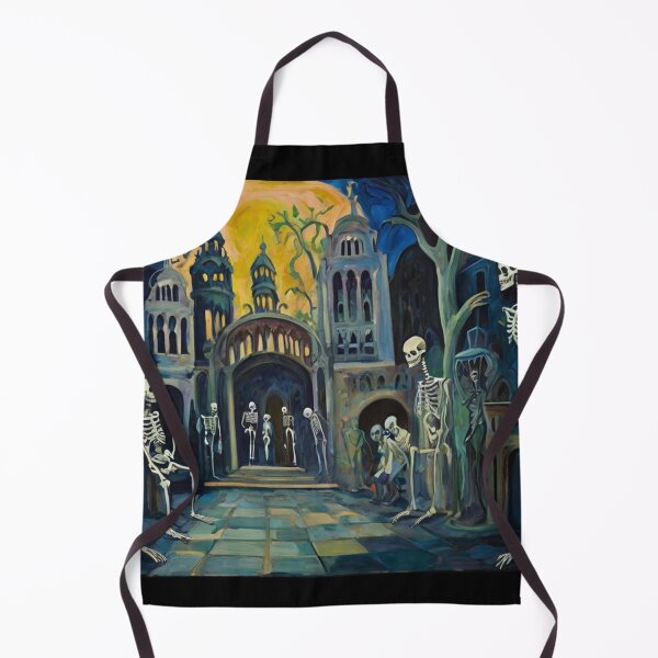 Item preview, Court of Skeletons Day of the Dead expressionist art painting designed and sold by Vintage Designs +.