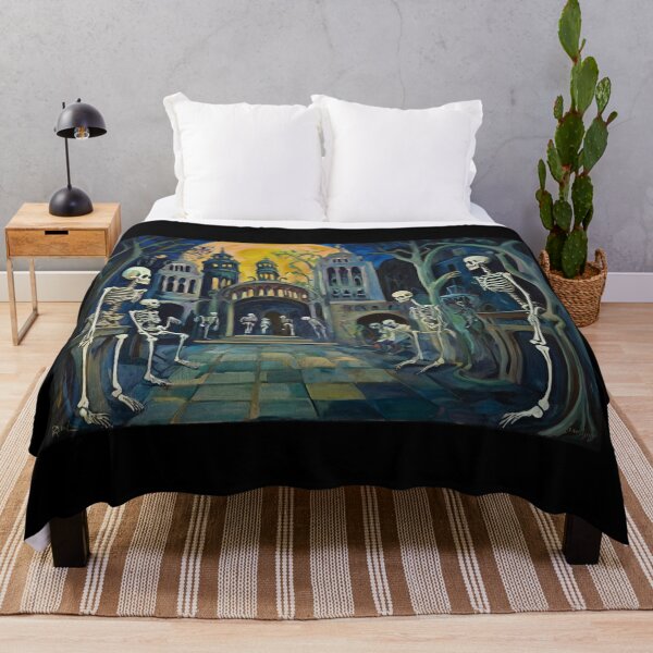 Item preview, Court of Skeletons Day of the Dead expressionist art painting designed and sold by Vintage Designs +.