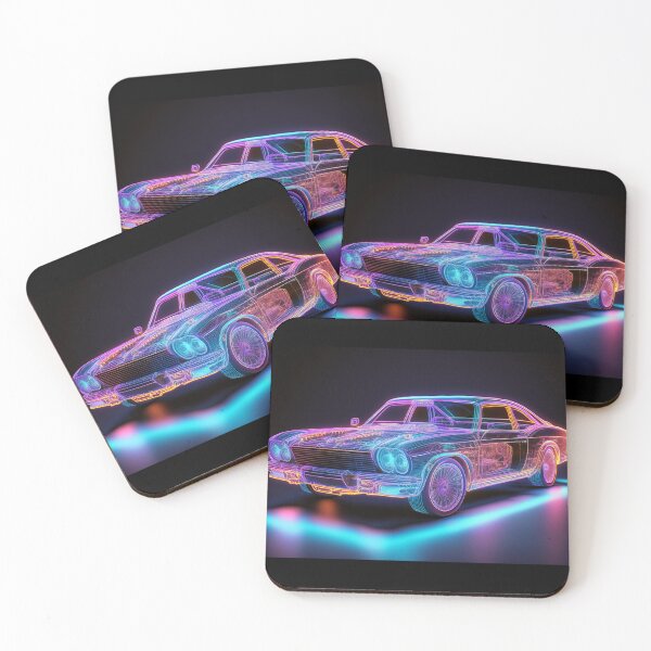 Item preview, Neon Classic Car – Futuristic Vibes designed and sold by RaiyaTees.
