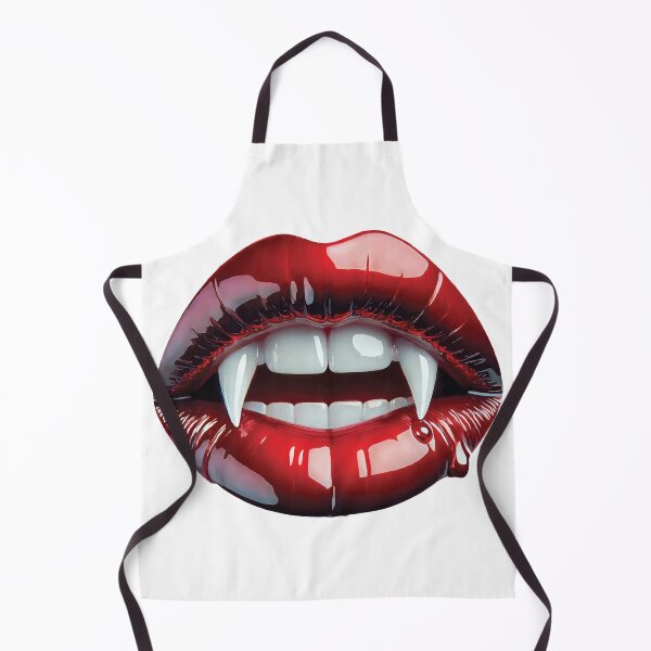 Item preview, vampire-fangs-red-lips-horror-t-shirt-design-glossy-blood-dripping designed and sold by Carocas20.