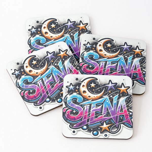Item preview, Custom Siena Stars and Moon - Night Sky Graffiti Art designed and sold by Te-Ane.