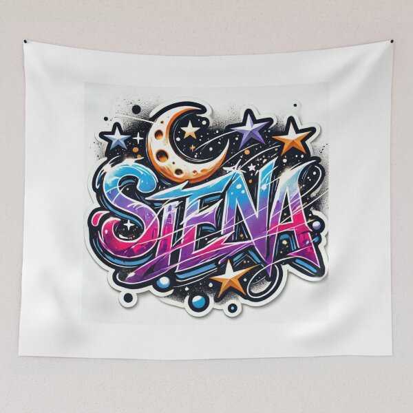 Item preview, Custom Siena Stars and Moon - Night Sky Graffiti Art designed and sold by Te-Ane.