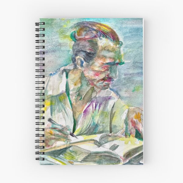 Item preview, NIKOS KAZANTZAKIS watercolor portrait .1 designed and sold by lautir.