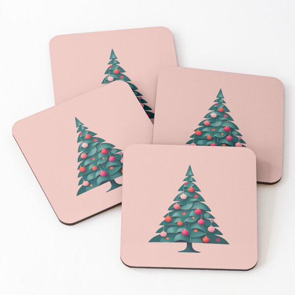 Item preview, Mid-Century Pink Kitsch Geometric Christmas Tree Cut Out designed and sold by taiche.