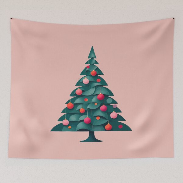 Item preview, Mid-Century Pink Kitsch Geometric Christmas Tree Cut Out designed and sold by taiche.