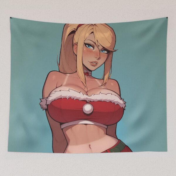 Item preview, Anime Gamer Girl in Christmas Santa Outfit designed and sold by WaifuBrowser.