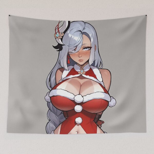 Item preview, Anime Gamer Girl in Christmas Santa Outfit designed and sold by WaifuBrowser.