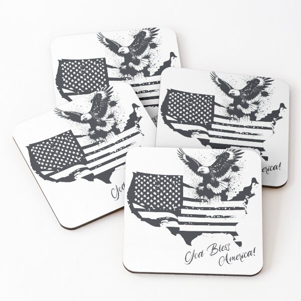 Item preview, God Bless America - United States of America with the Flag and Bald Eagle designed and sold by InkdGraphix.