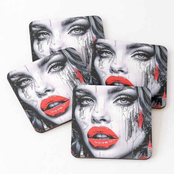 Item preview, Urban Vision: Daring Red Lips and a Futuristic Metropolis designed and sold by MelissaMelovich.