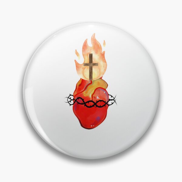 Item preview, Sacred Heart of Jesus illustration watercolor designed and sold by Dominika Farkašová.