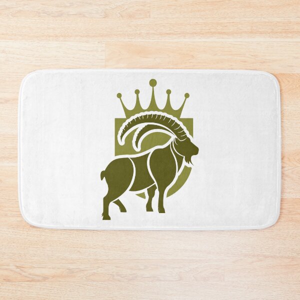 Item preview, Ibex alpine goat with crown and shield illustration  designed and sold by GinyHappyLogo.