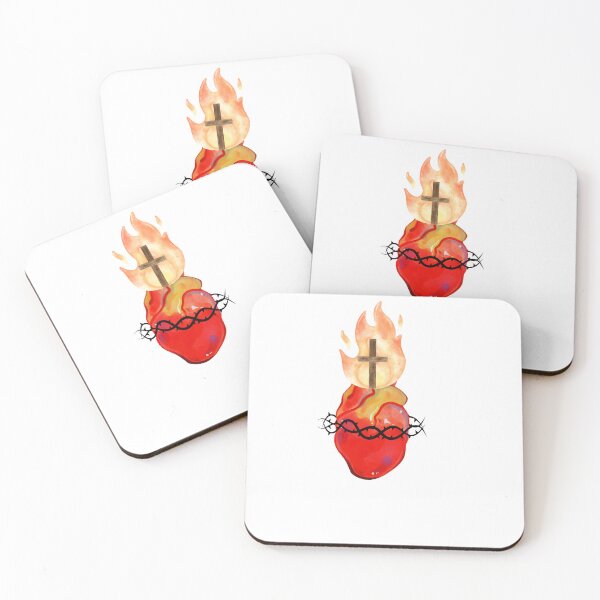 Item preview, Sacred Heart of Jesus illustration watercolor designed and sold by Dominika Farkašová.