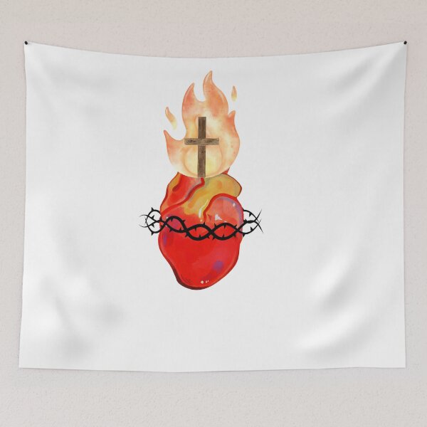 Item preview, Sacred Heart of Jesus illustration watercolor designed and sold by Dominika Farkašová.