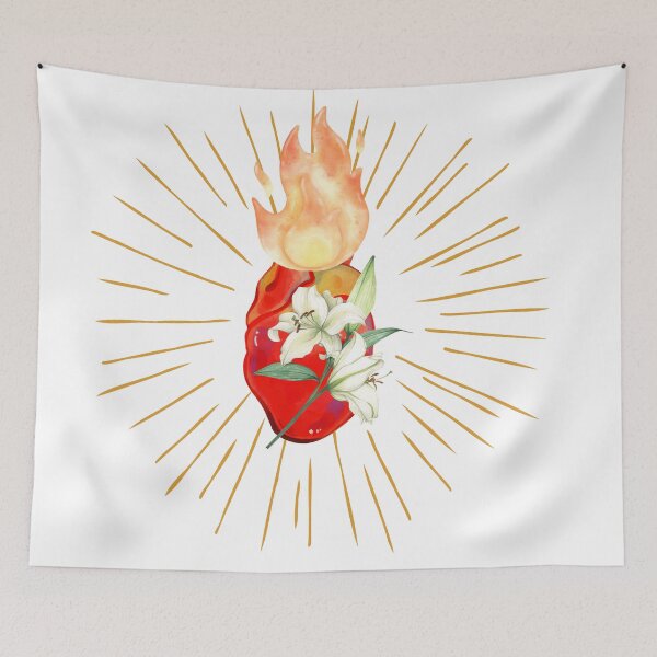 Item preview, The most chase Heart of St Joseph illustration watercolor with rays designed and sold by Dominika Farkašová.