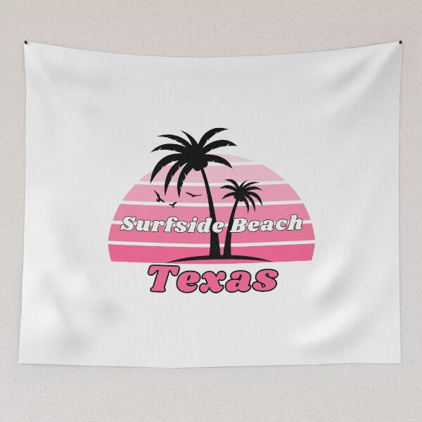 Item preview, Retro Cool Surfside Beach Texas Palm Tree at Sunset Souvenirs designed and sold by karmdaf.