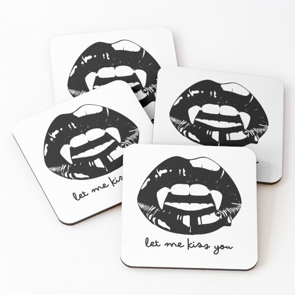 Item preview, vampire-fangs-lips-horror-t-shirt-design-glossy-blood-dripping designed and sold by Carocas20.