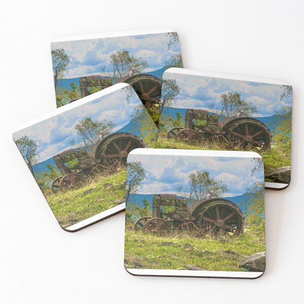Item preview, Antique tractor with a beautiful rusty patina set in a country field designed and sold by ExposuretoArt.