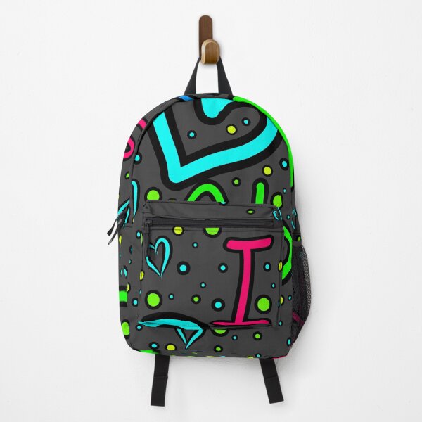 Item preview, The inscription "I just love my ADHD" handwritten on a dark background - hearts, colorful bubbles in a cartoon style - vivid colors: magenta, green, blue, red.1 designed and sold by My-fake-places.