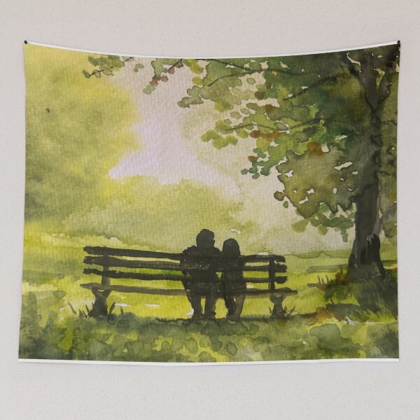 Item preview, Sitting On A Bench In The Park designed and sold by TheArtCave.