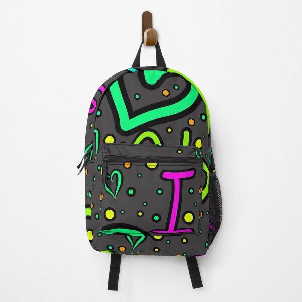 Item preview, The inscription "I just love my ADHD" handwritten on a dark background - hearts, colorful bubbles in a cartoon style - vivid colors: magenta, green, purple, blue, yellow,.1 designed and sold by My-fake-places.