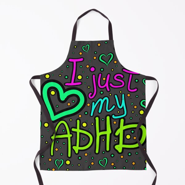 Item preview, The inscription "I just love my ADHD" handwritten on a dark background - hearts, colorful bubbles in a cartoon style - vivid colors: magenta, green, purple, blue, yellow,.1 designed and sold by My-fake-places.