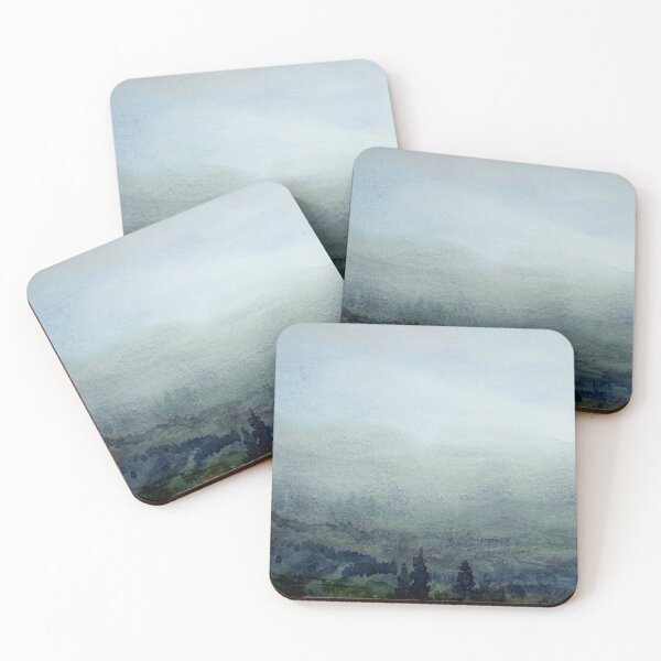 Item preview, Misty Foggy Himalaya Mountain -watercolor painting designed and sold by SamirArt.