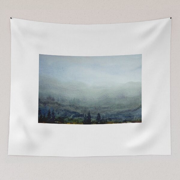Item preview, Misty Foggy Himalaya Mountain -watercolor painting designed and sold by SamirArt.