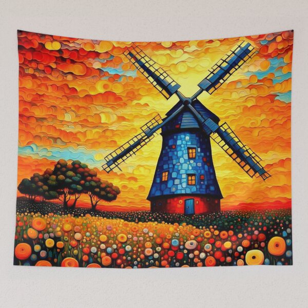 Item preview, Windmill at sunset 2 designed and sold by George Hutton Hunter.