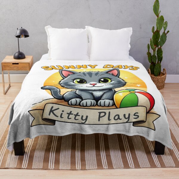 Item preview, Sunny Days Kitty Plays - Cute Cat Illustration for Cat Lovers designed and sold by IM Hunter.