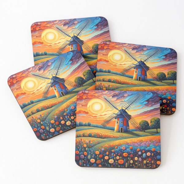 Item preview, Windmill at sunset 4 designed and sold by George Hutton Hunter.