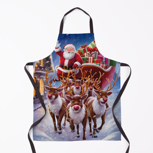 Item preview, Santa Claus and reindeer with gifts on the go. designed and sold by MyHappyArtShop.