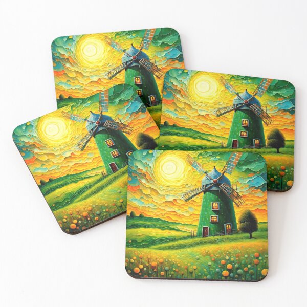 Item preview, Windmill at sunset 8 designed and sold by George Hutton Hunter.