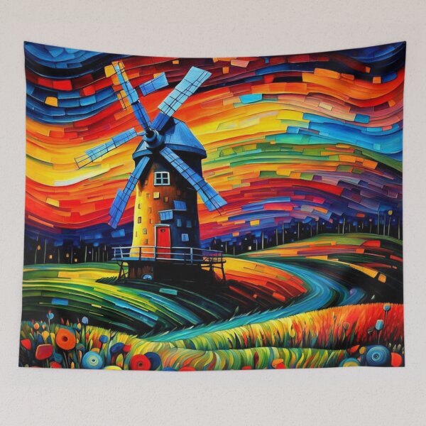 Item preview, Windmill at sunset 9 designed and sold by George Hutton Hunter.