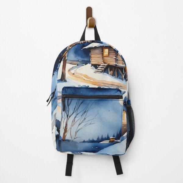 Item preview, "Cozy Winter Cabin in Snowy Forest – Watercolor Art of Peaceful Winter Nights" designed and sold by murat9000.