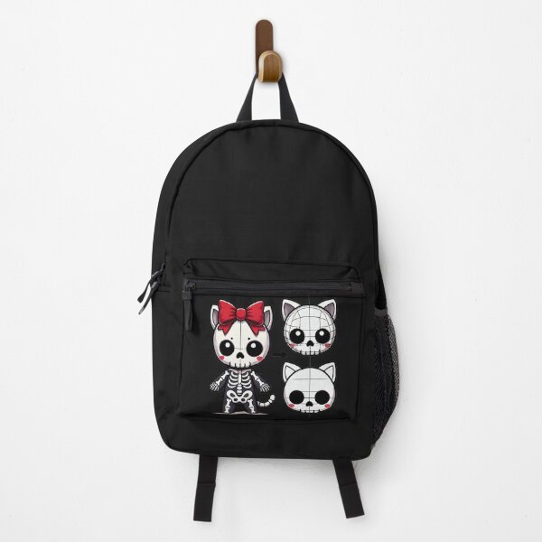 Item preview, Cute Skeleton Cat with Red Bow – Kawaii Spooky Design designed and sold by SztylishDesigns.