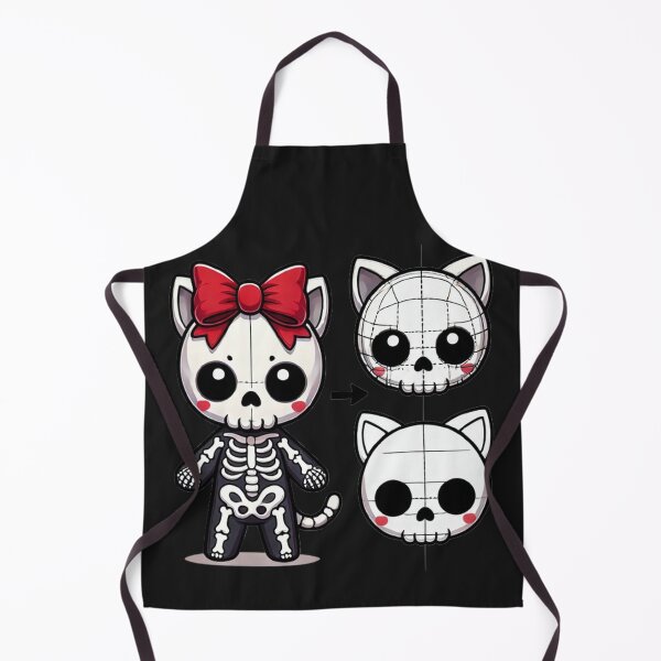 Item preview, Cute Skeleton Cat with Red Bow – Kawaii Spooky Design designed and sold by SztylishDesigns.