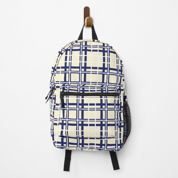 Item preview, Navy, Cream, and White Plaid-Like Print designed and sold by Studio Sonder.